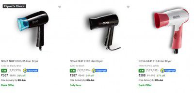 Nova Hair Dryers Starting Rs 367