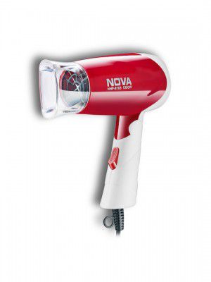 NOVA NHP 8103 Silky Shine 1300W Hot & Cold Foldable Hair Dryer - Red & White