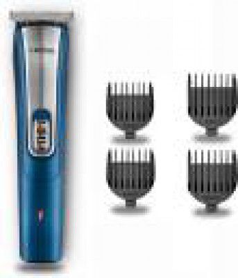 NOVA NHT 1042 USB Trimmer 60 min Runtime 4 Length Settings  (Blue, Silver)