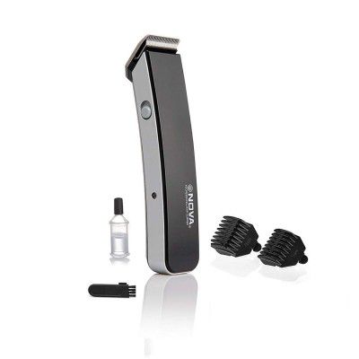 Nova NHT-1045 Rechargeable Cordless: 30-minute Runtime Beard Trimmer for Men (Black)