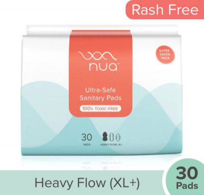 Nua Ultra Safe| 30 Heavy Flow -XL+ | SUPER SAVER PACK | Leakproof & Toxic Free Sanitary Pad  (Pack of 30)