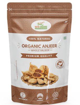 Nutri Cravers Raw Organic Anjeer of 400Gm | Dried Figs | Natural Sweetness | Healthy Snack | No Added Sugar | Air tight Packaging (400gm x 1 Pack)