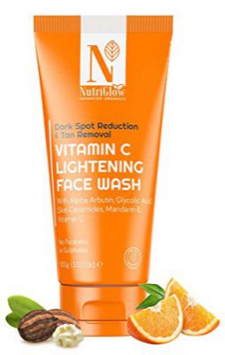 Nutriglow Advanced Organics Vitamin C Lightening Face Wash for Tan Removal, Brightening Skin | All Skin Type Face Wash - 100gm