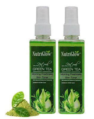 NutriGlow Green Tea Toner For Whitening & Nourishing Skin, 100ml Each, Pack of 2