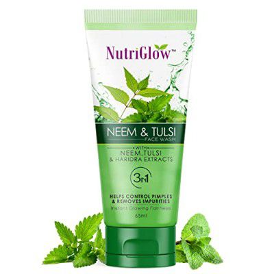 NutriGlow Neem & Tulsi Face Wash Haridra Extracts Removes Impurities Control Pimples (65 Ml)