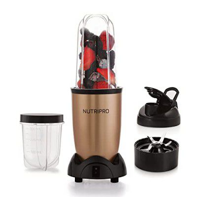 NutriPro Juicer Mixer Grinder - Smoothie Maker - 500 Watts (2 Jars, Gold)