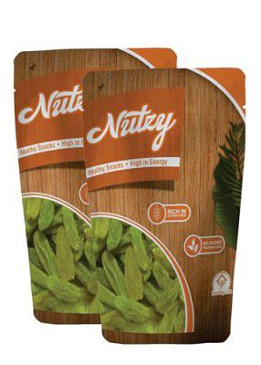 Nutzy Dried Fruits Nuts And Seeds (Green Raisins/Kishmish, 500g (2x250g))