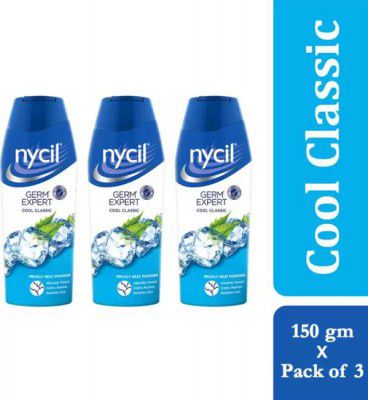 NYCIL Germ Expert Cool Classic Prickly Heat and Cooling Powder ( Pack of 3)  (3 x 150 g)