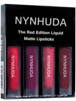 NYN HUDA Insta Beauty Forever Matte Liquid Lip Lipsticks 4 Piece  (The Red Edition, 16 g)