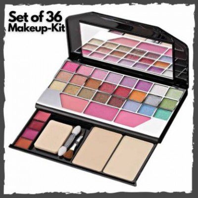 NYN Makeup Kit - Eye-Shadows, Lip Colors, Blushes, Sponges, Brushes & Blender(80242)  (Pack of 36)