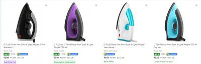 O Plus Iron Upto 78% Off Starts From Rs 299