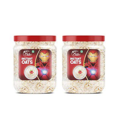 Oateo Instant Oats 1kg Jar (Pack of 2- 500g Each) Naturally Gluten Free, Quick Breakfast, Healthy & Delicious. 100% Wholegrain. Suitable for all ages