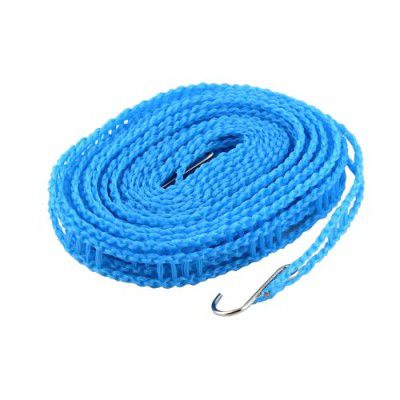 Oblivion 5 Meters Windproof Anti-Slip Clothes Washing Line Drying Nylon Rope with Hooks - Multicolor