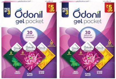 Odonil Gel Pocket Mix - 60g (Pack of 6) (3 new fragrances)