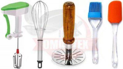 OMORTEX Of Power Free Hand Blender ,Wooden (Pack Of 5) Kitchen Tool Set  (Multicolor, Blender, Spatula, Masher, Whisk, Brush)