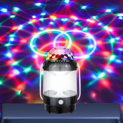 One94Store LED Disco Lamp Crystal Rotating LED Magic Bulb with Emergency Light, Power Bank Portable Light Night Lamp for Party, Home, Festival Decoration (Multicolor)