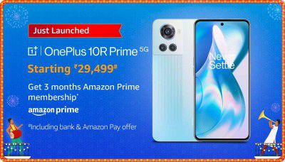 OnePlus 10R Prime 5G @ ₹29,499 (Effectively) + Free 3 month Amazon Prime Membership