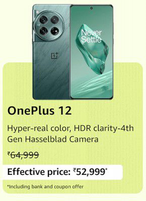 OnePlus 12 @ ₹52,999 during Prime Day Sale