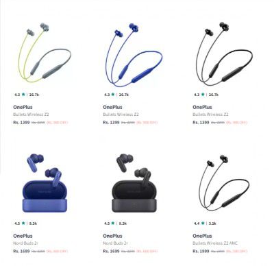 Oneplus Headphones Upto 39% Off + Extra 10% Off