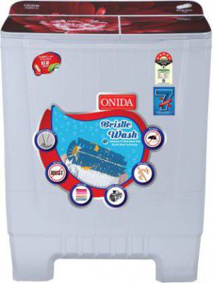 ONIDA 8 kg Cuff and Collar Wash Designer Glass Lid 5 Star Semi Automatic Top Load (S80GSB)