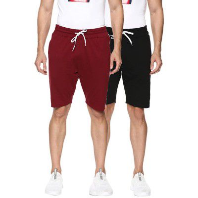 OOBANI Men's Regular Fit Cotton Shorts (Pack of 2)