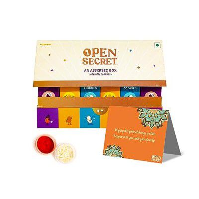 Open Secret Bhaidooj Gift Hamper with Chocolate Cookies | 4 Item Gift Combo