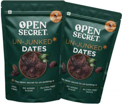 OPEN SECRET Dates Pack of 2 | Khajur Dry Fruit| Rich in Protein & Vitamins | Dates  (2 x 400 g)