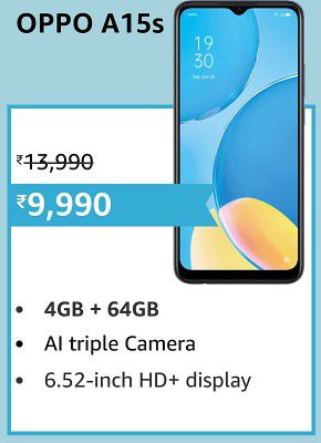 OPPO A15s (4GB RAM | 64GB Storage) @ ₹9,990