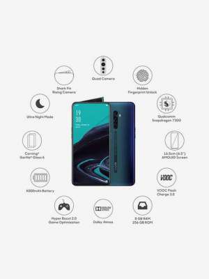 OPPO Reno 2 256 GB (Ocean Blue) 8 GB RAM, Dual SIM 4G