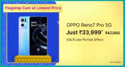 OPPO Reno7 Pro 5G (256 GB) @ ₹33,999 on Flipkart Big Billion Days Sale