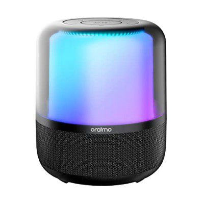 Oraimo SoundFlow 50W Wireless Bluetooth Party Speaker Powerful Sound and Monstrous Bass,360°Colorful LED Lights with 6000mAh Battery,USB/TF Card/AUX Input&Wireless Mic&TWS Pairing