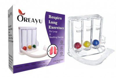 OREAYU™ 3 Ball Lung Exerciser for Breathing Exerciser, Respirometer, Hygienic Washable & Portable Respiratory Exerciser, Breath Measurement System