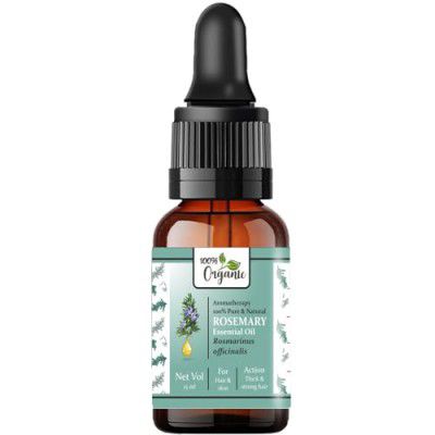 Organic Rosemary Essential Oil for Hair Growth, Hair Fall Control and Nourishment, Skin Care | 100% Pure, Natural | 15 ML