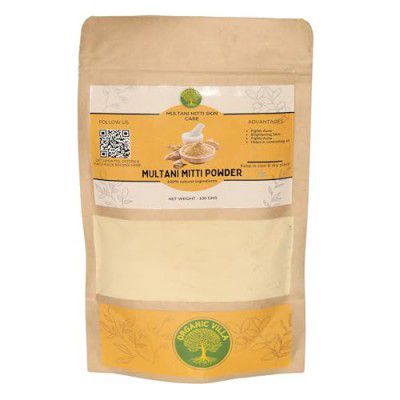 Organic Villa 100% Natural Multani Mitti Powder for Face (100 Grams) | For Glowing,and Acne Free Skin | Face Mask | NO Chemicals || NO Preservatives