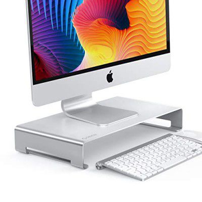 ORICO Aluminum Monitor Stand Unibody Computer Riser with Storage Space for Keyboard&Mouse for iMac, MacBook, PC, Laptop and More (15.7×8.3×2.4inch)