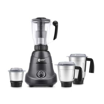 Orient Electric 750W Mixer Grinder with Juicer | Super Power 750 MGSP75B4 4 jar with 3 SS Jars and 1 PC juicing jar with Seive | Longer Life Balanced Coil Motor| 5 Years Motor Warranty