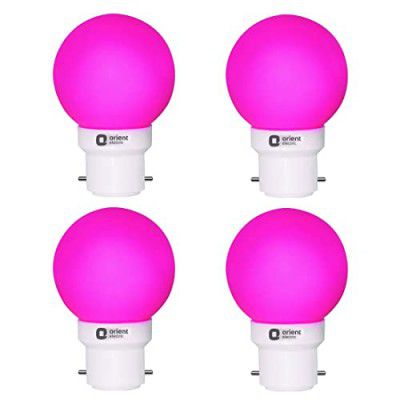 Orient Electric Polycarbonate Deco Shine Led Bulb 0.5W, (Pink - Pack Of 4)