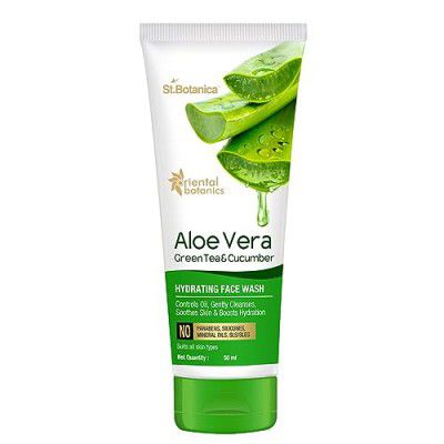 Oriental Botanics Aloe Vera, Green Tea & Cucumber Hydrating Face Wash, 50 ml