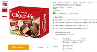 ORION Choco Pie Cream Filled (56 g)