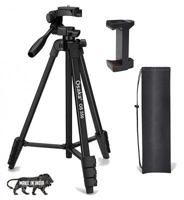 Osaka OS 550 Tripod 55 Inches with Mobile Holder and Carry Case for Smartphone & SLR Camera Portable Lightweight Aluminium Tripod