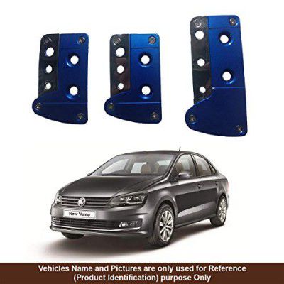 Oshotto 3 Pcs Non-Slip Manual CS-036 Car Pedals Kit Pad Covers Set Compatible with Volkswagen Vento (Blue)