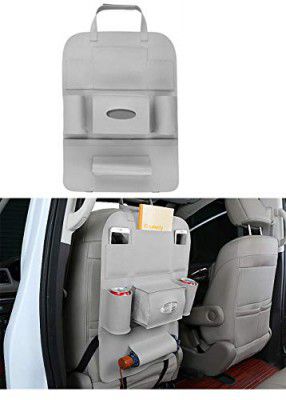 Oshotto Car Backseat Storage Organizer Phone Holder,Multi-Pocket for Bottles, Tissue Boxes,Kids Toy Storage and Great Travel Accessory Compatible with Rolls Royce Cullinan (Grey)