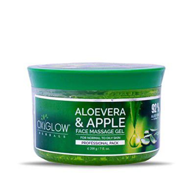 OxyGlow Herbals Alovera Apple Face Massage Gel- Natural Glowing & Healthy Skin| Deeply Nourishes- 200 Gm (Pack of 1)