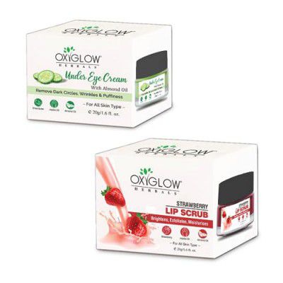 OxyGlow Herbals Under Eye Cream & Lip Scrub Combo