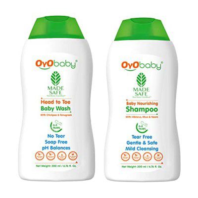 OYO BABY Combo Pack For New Bourn Baby Shampoo & Baby Wash 200 ml each