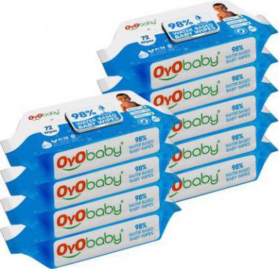 Oyo Baby Gentle 98% Water Wipes with Lid- Cleanses the skin without causing irritation  (648 Wipes)