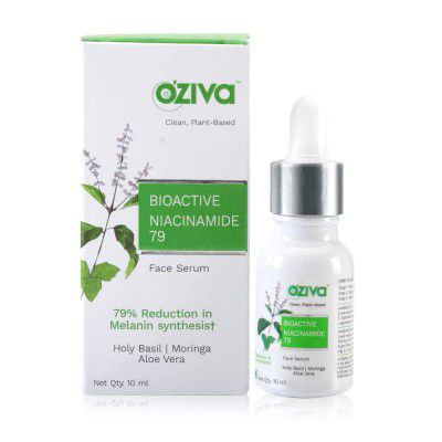 OZiva Bioactive Niacinamide79 Face Serum for Men & Women, 10ml | Acne & Dark Spot Corrector | All Skin Types |Niacinamide, Aloe & Moringa | Vegan & Cruelty-Free