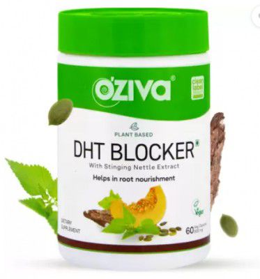 OZiva Plant Based DHT Blocker With Pine Bark for Hairfall Control & Follicle Stimulation  (60 Capsules)