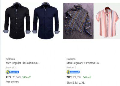 Pack of 2 Casual Shirts @ ₹89