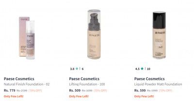 Paese Cosmetics Foundation Upto 70% Off | Starts At Rs 509